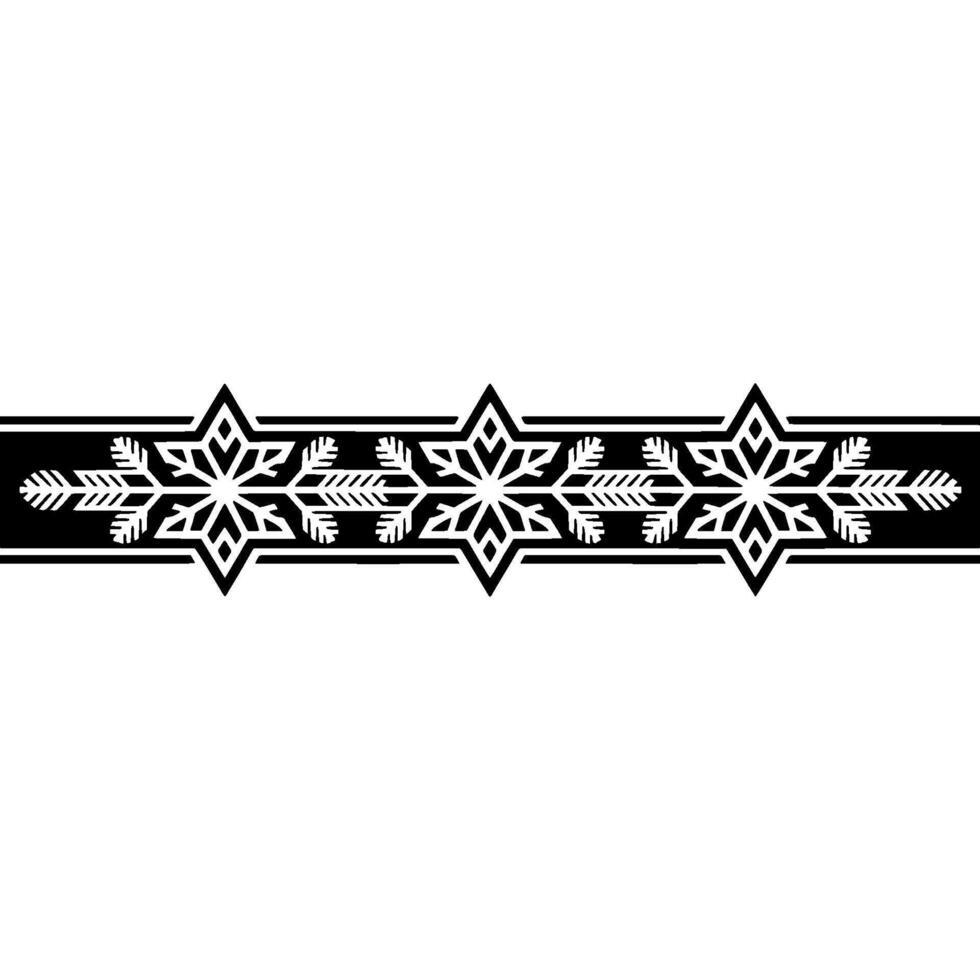 Ornate Black White Snowflake Border vector