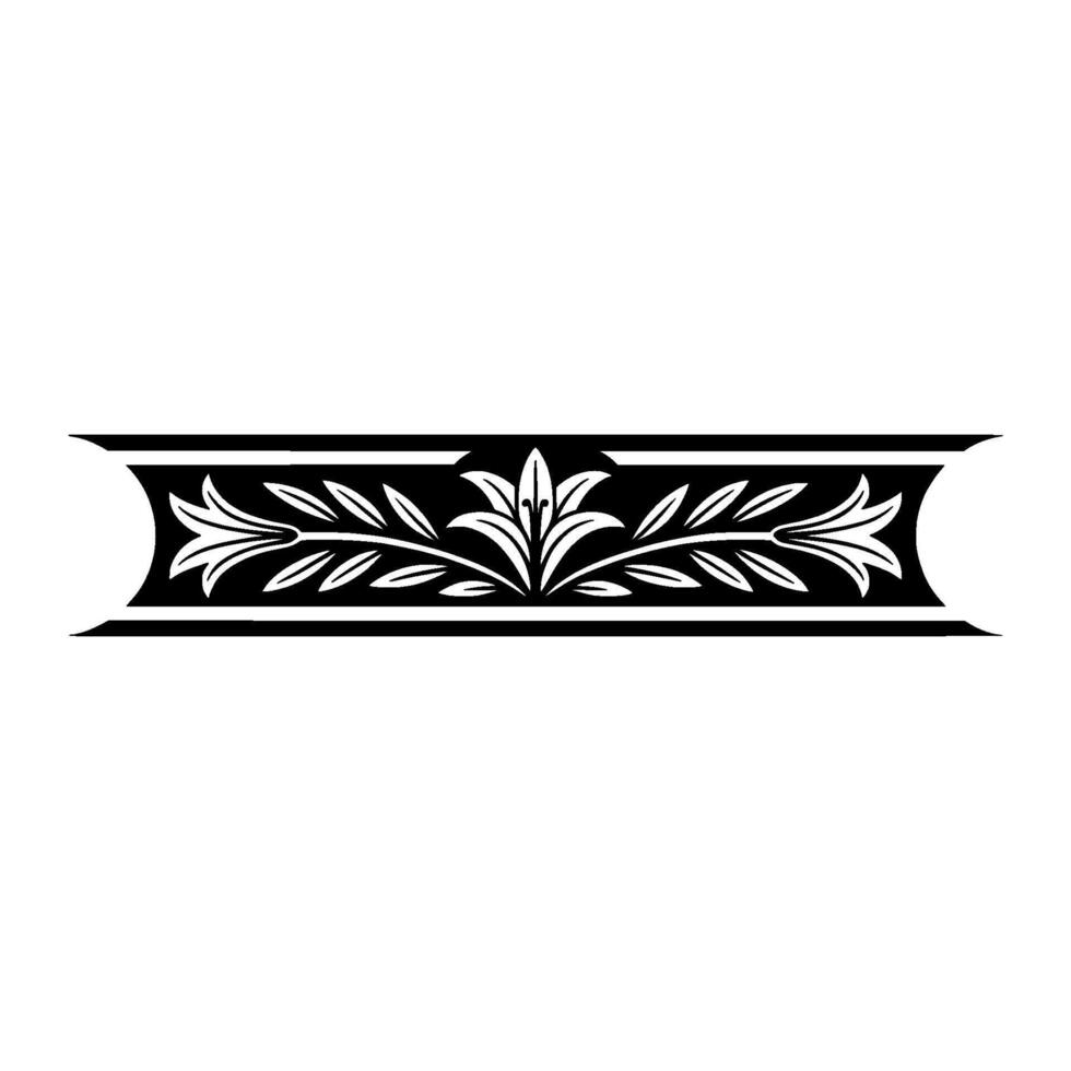 Elegant Floral Border In Black White vector