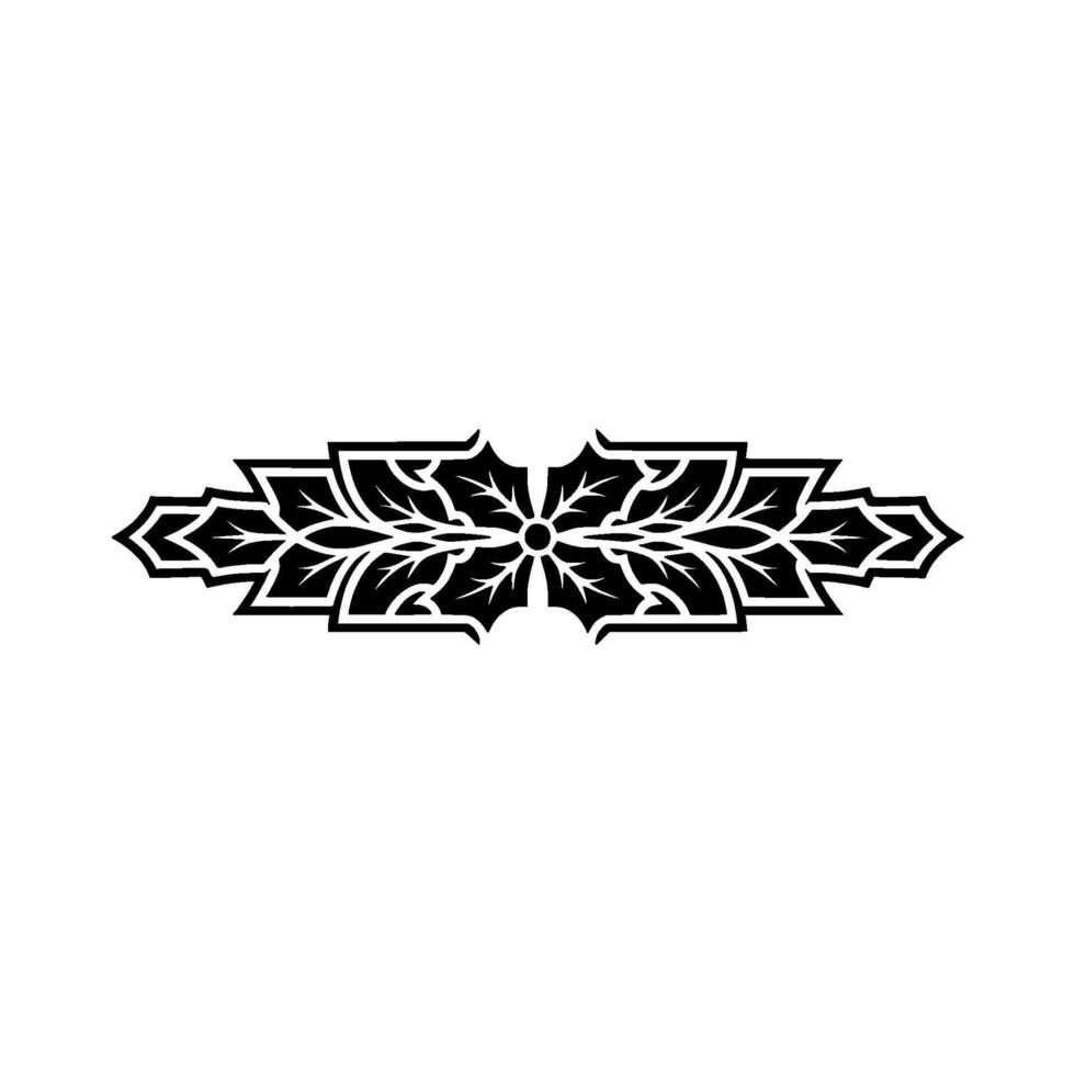 Ornamental Black Leaf On White Background vector