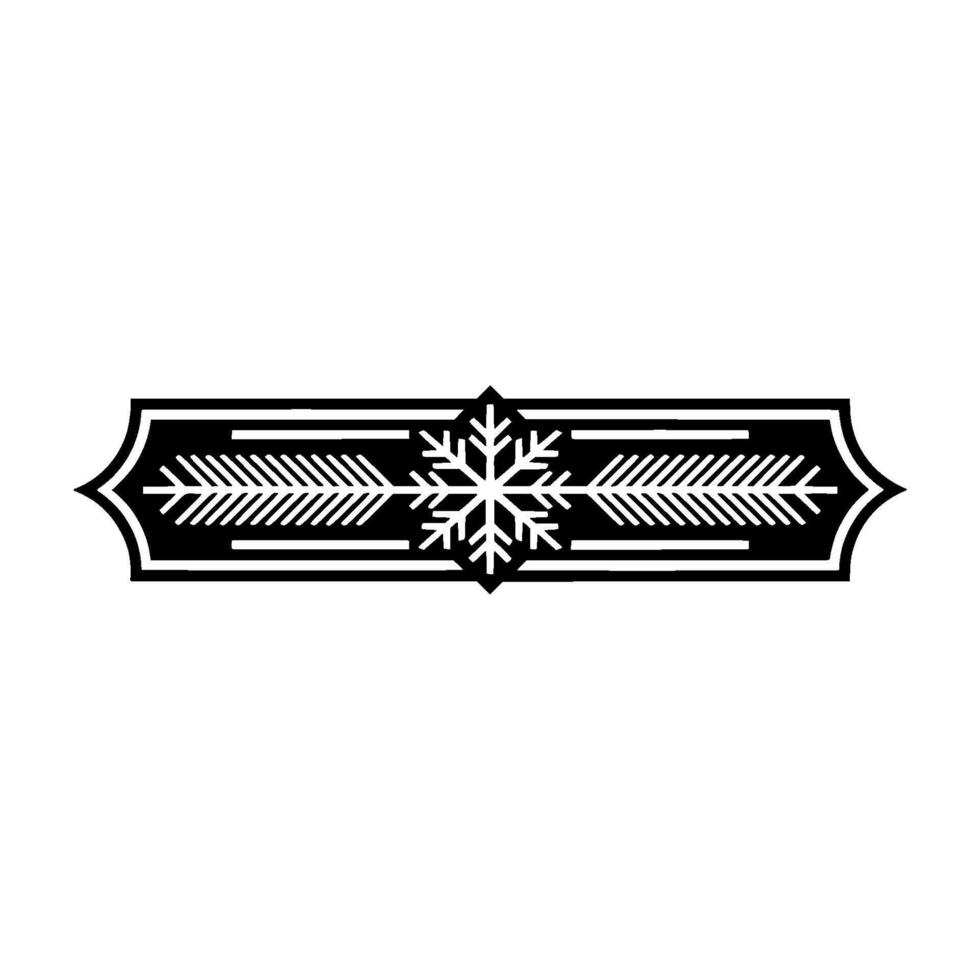 Minimalist Winter Snowflake Border, Black White, Holiday vector