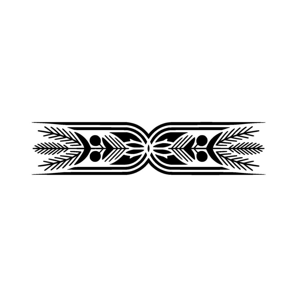 Black White Decorative Border With Leaf Berry Motif vector