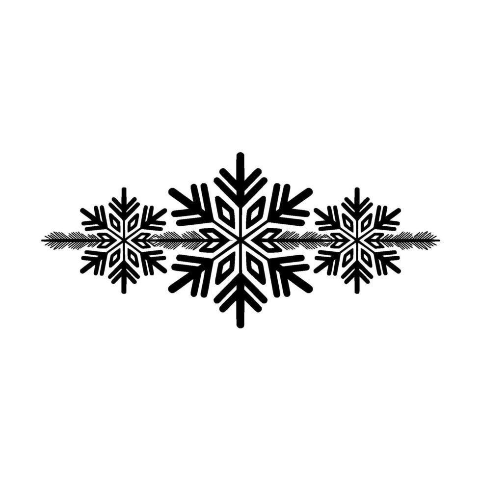 Minimalist Snowflake Garland On White Background Winter vector