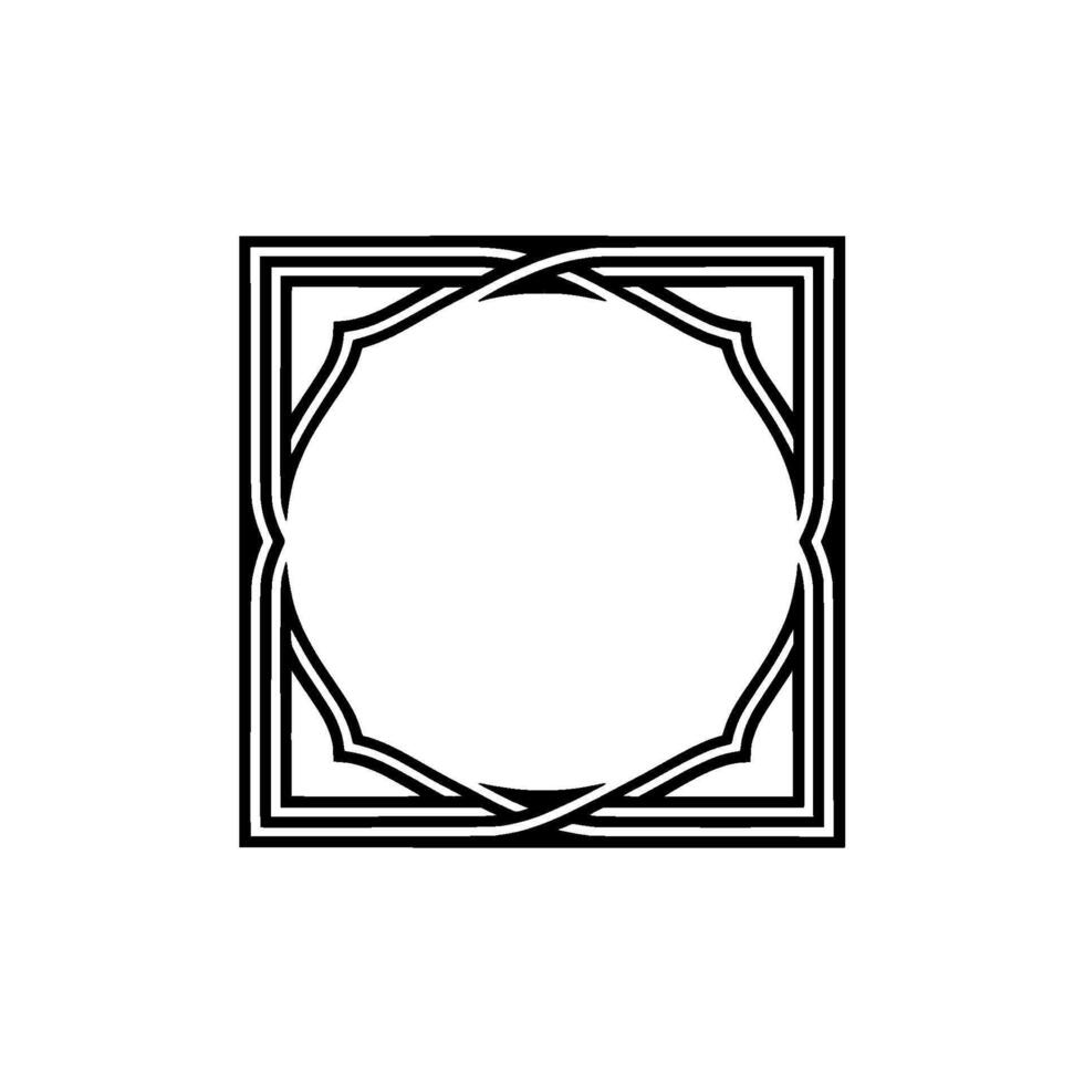 Geometric Black Frame On White, Ornamental, Modern Minimalist vector