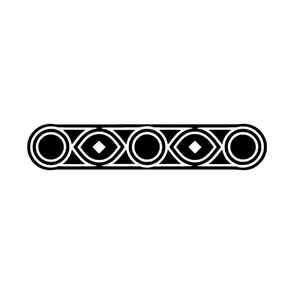 Geometric Patterned Border Element, Minimalist, Black White vector