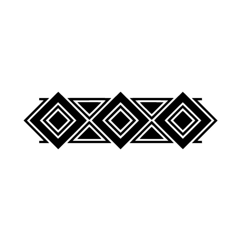Minimalist Geometric Diamond Pattern, Black White, Decorative Border vector