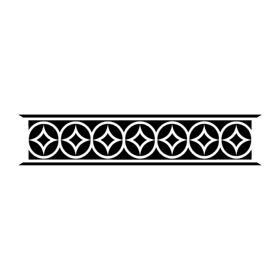 Geometric Black And White Pattern Border Element vector