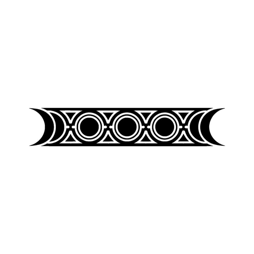 Elegant Geometric Black White Decorative Border Element vector