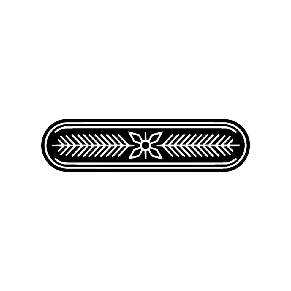 Minimalist Geometric Floral Border, Black White Decorative Element vector