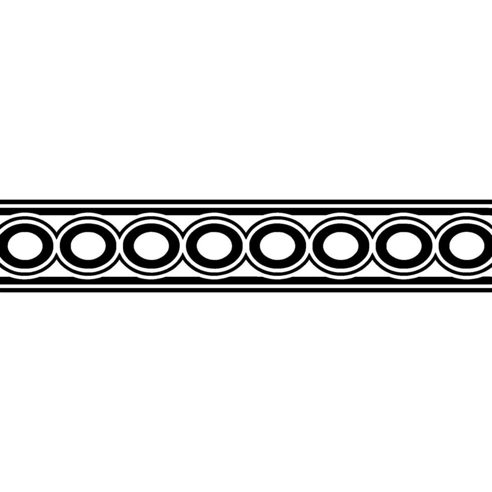 Abstract Circular Border Ornament In Black White, Illustration vector