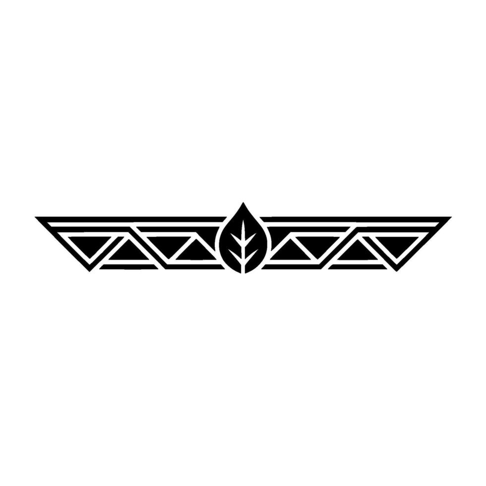 Geometric Leaf Border In Black White Elegant Element vector