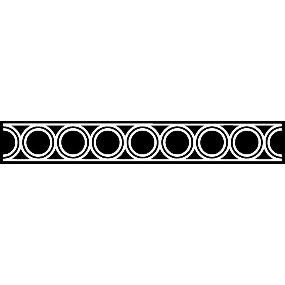 Black White Geometric Circle Border On White Background vector