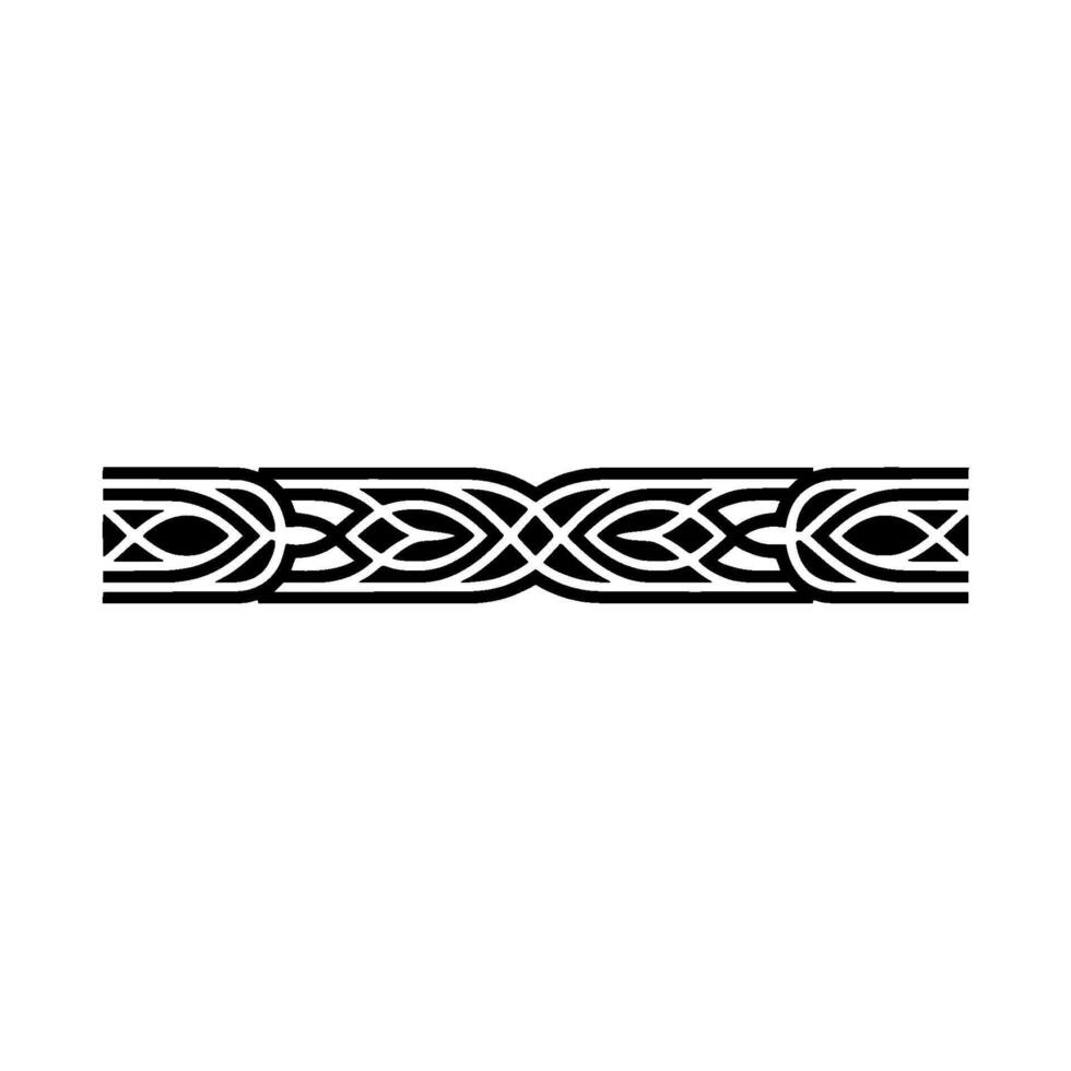 Ornate Black Celtic Knotwork Border, Simple Element vector
