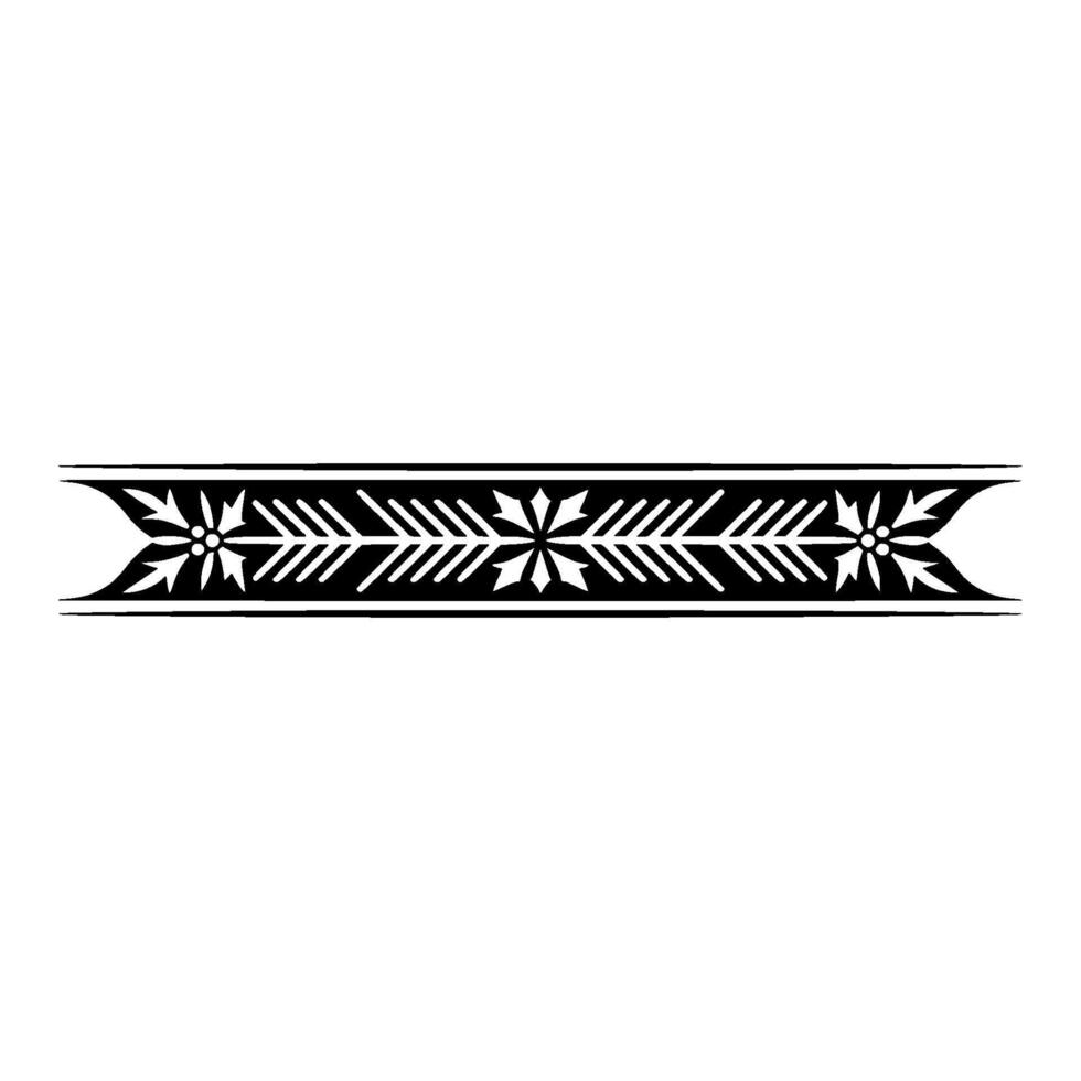 Elegant Black White Ornamental Border - Symmetrical vector