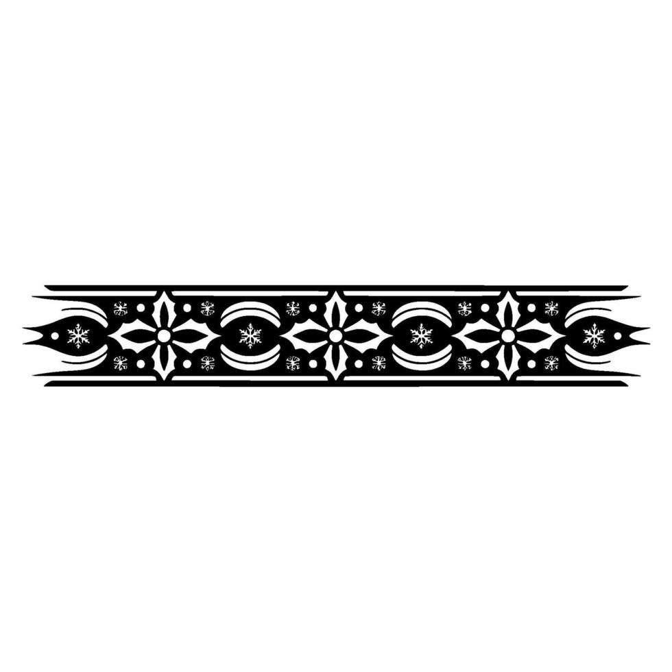 Ornamental Black And White Winter Border vector