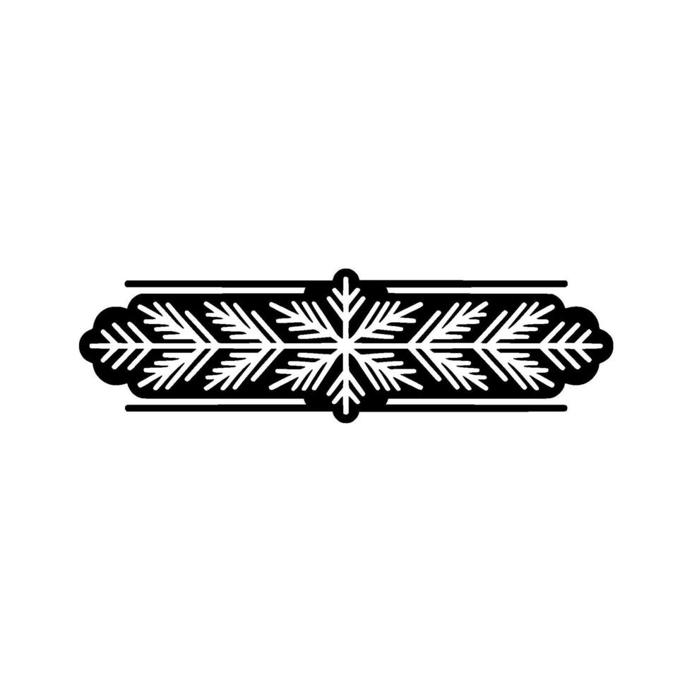 Black And White Ornamental Snowflake Border, Minimalist vector