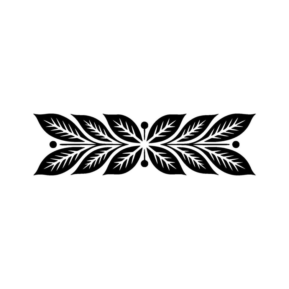 Elegant Black Floral Border, Decorative Leaf Motif vector