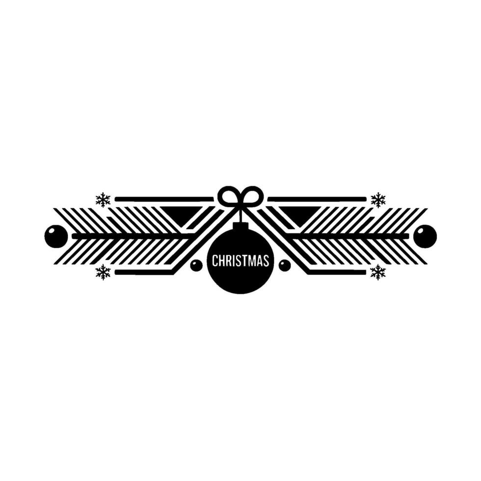 Geometric Christmas Ornament Black And White Minimalist Style vector