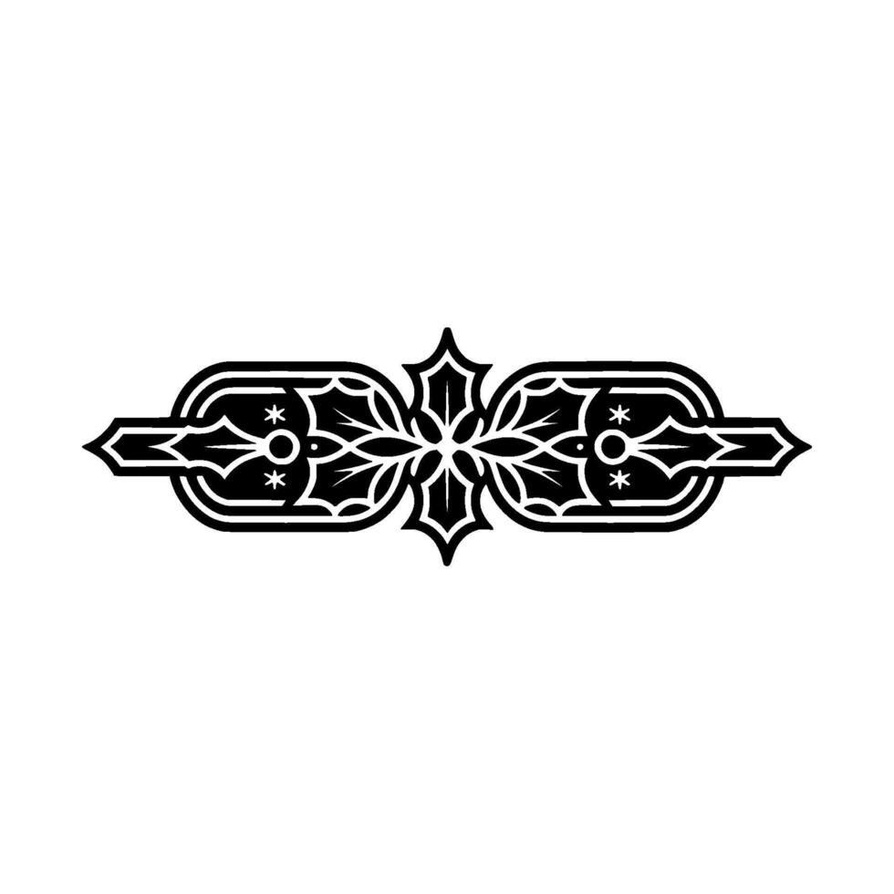 Elegant Floral Scroll Border Ornament In Black And White vector