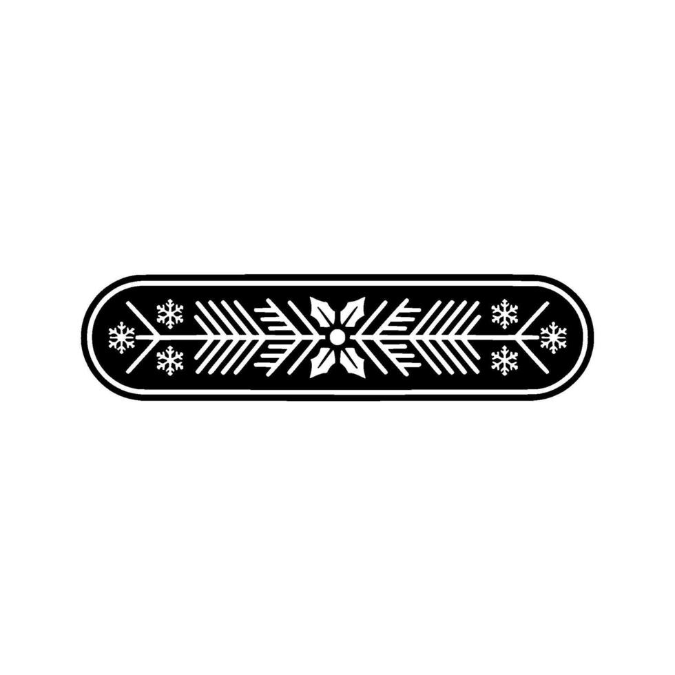 Elegant Black White Christmas Ornament On White vector