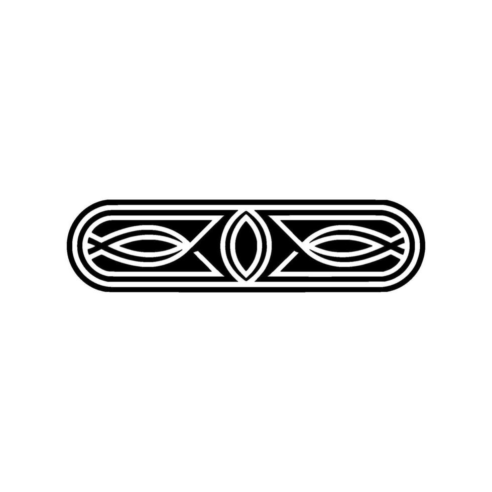 Minimalist Black Geometric Ornament On White Background vector