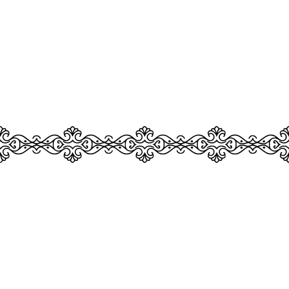 Elegant Black Ornate Border On White Decorative Element vector