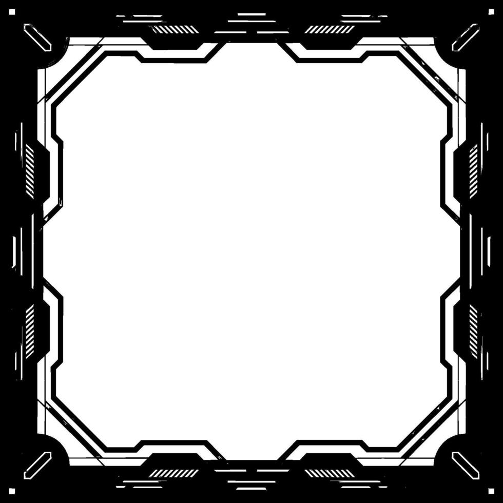 Futuristic Tech Frame With Geometric Elements And White Background vector