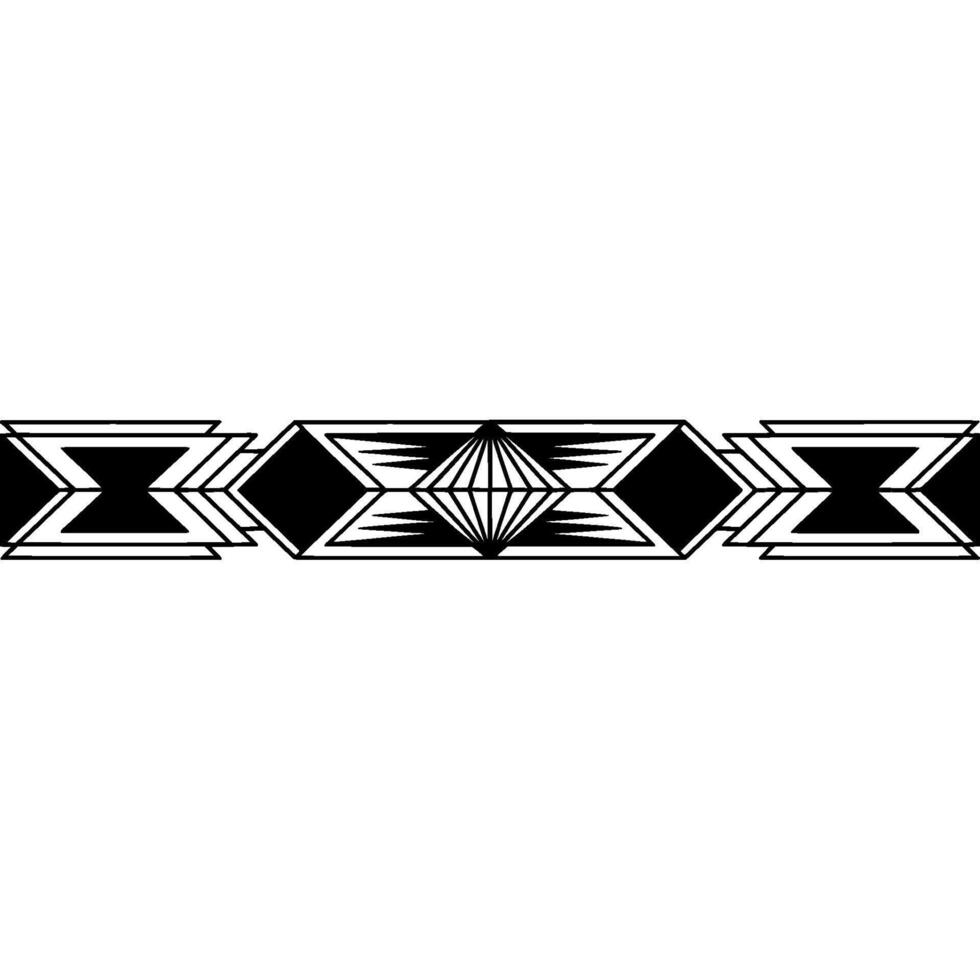 Geometric Black And White Border Art Deco Style Element vector