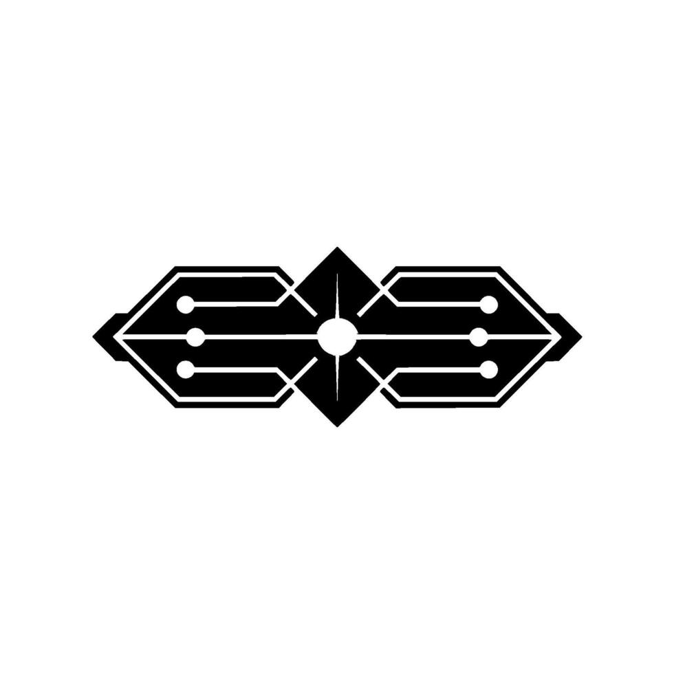 Futuristic Tech Minimalist Geometric Circuit Board On White vector