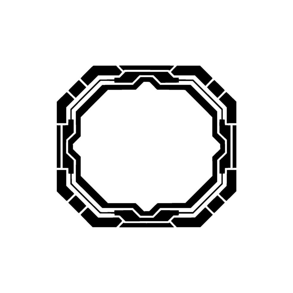 Techinspired Octagon Frame Modern Geometric Border On White vector