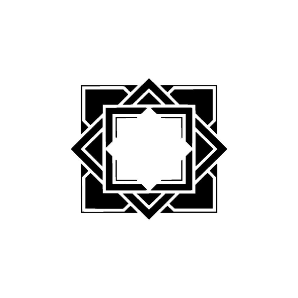 Geometric Starburst, Minimalist Black White, Modern Ornament vector