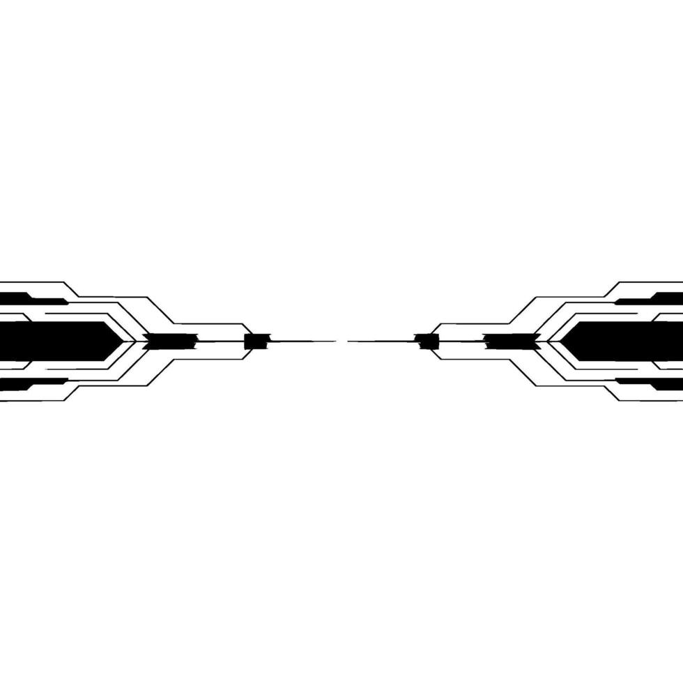 Abstract Tech Circuit, Black Lines On White Background vector