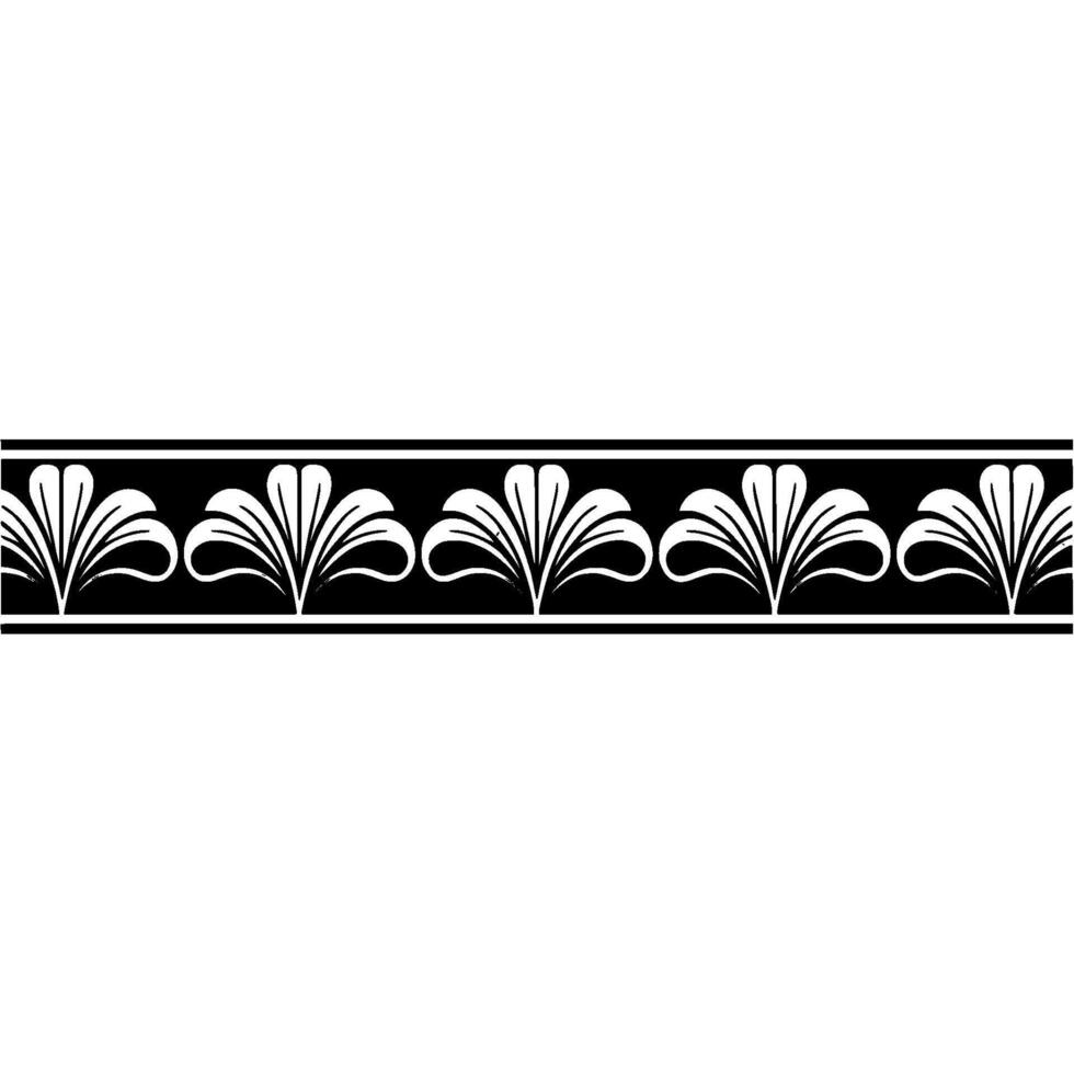 Decorative Floral Border In Black White vector