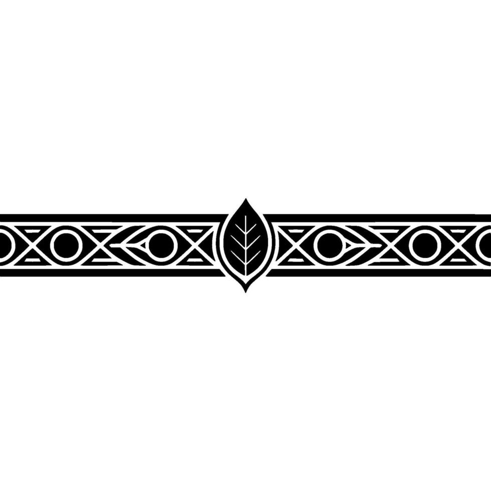 Black White Geometric Leaf Border, Minimalist vector