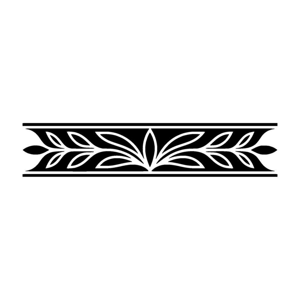 Elegant Black Leaf Border, Decorative Floral On White vector