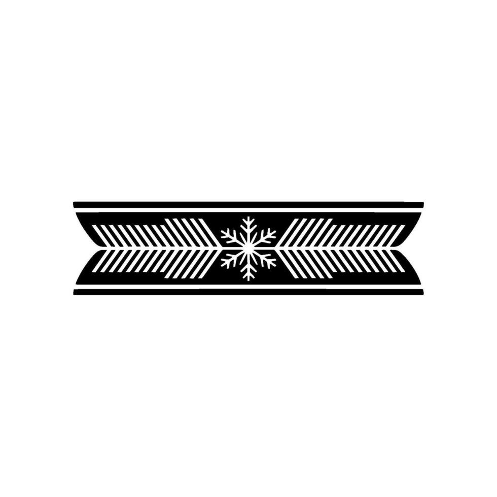 Minimalist Snowflake Ribbon For Winter Season vector