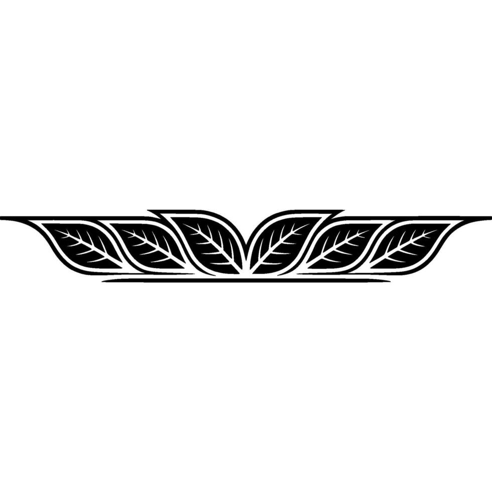 Minimalist Black White Leaf Border vector