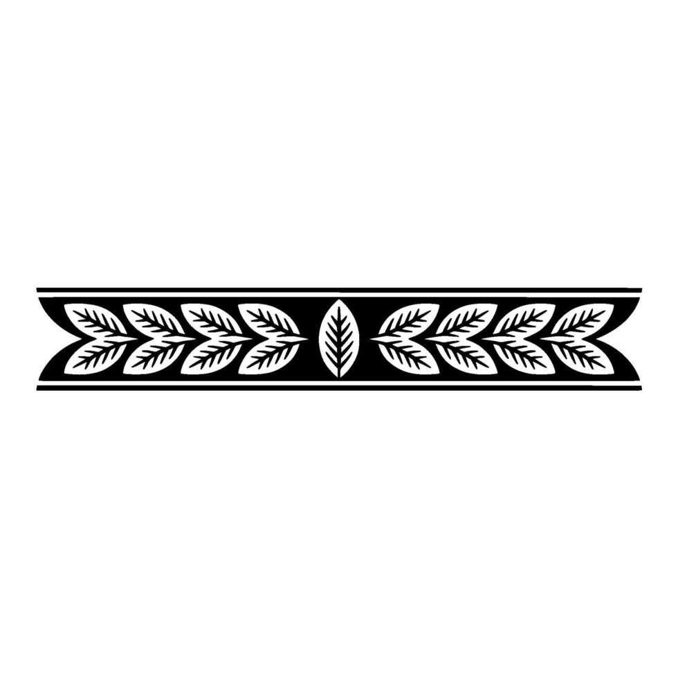 Elegant Leafy Border, Black Silver Minimalist vector