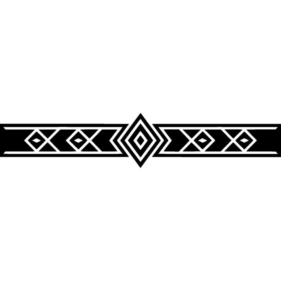Geometric Tribal Border Element Black White Minimalist vector