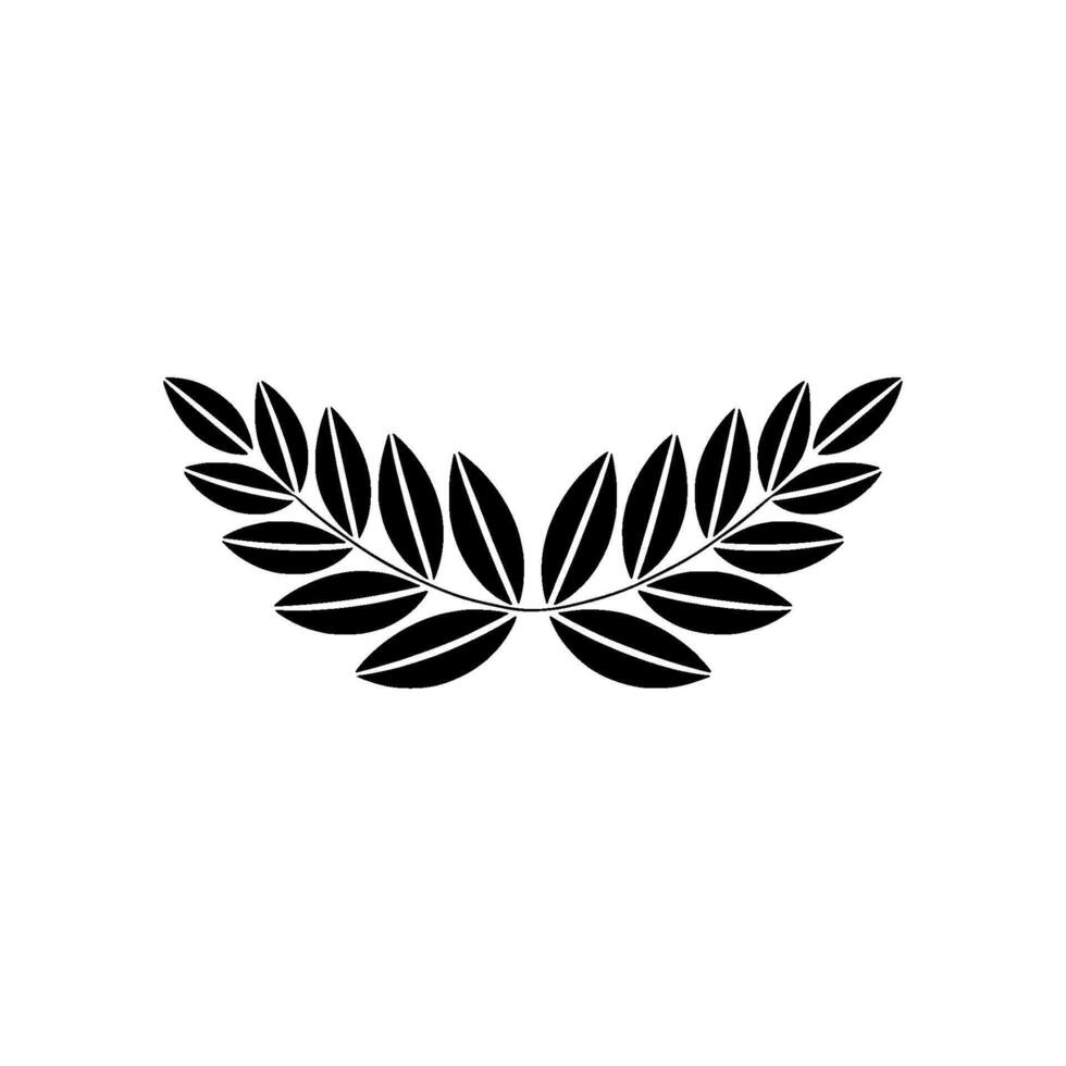 Minimalist Laurel Wreath On White Triumph, Victory, Element vector