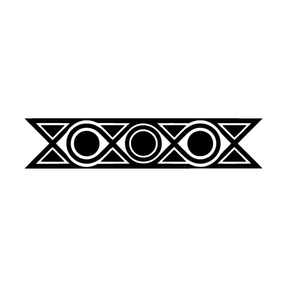 Black Geometric Border, Symmetrical Pattern, White Background vector