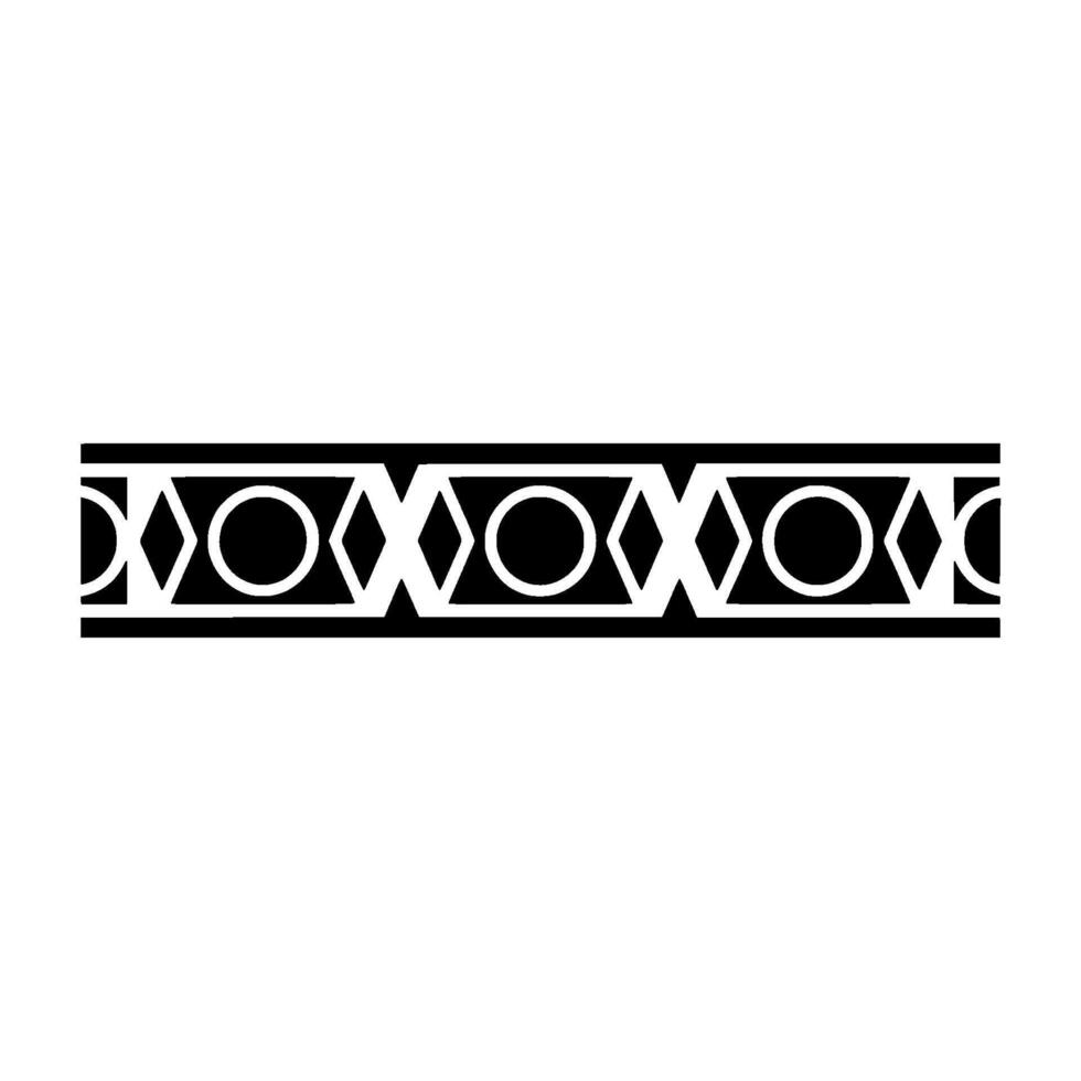 Geometric Tribal Pattern Border In Black And White, Decorative vector
