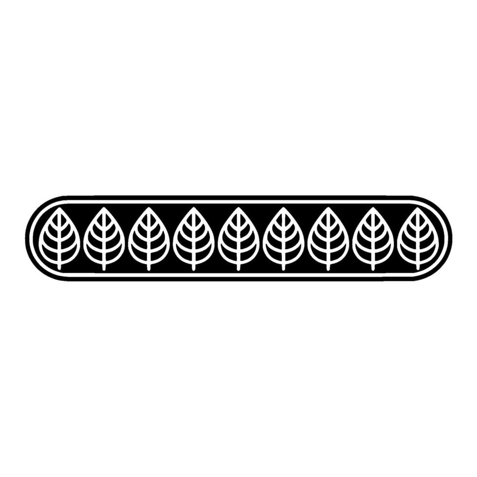 Modern Leaf Pattern Border On White Background vector