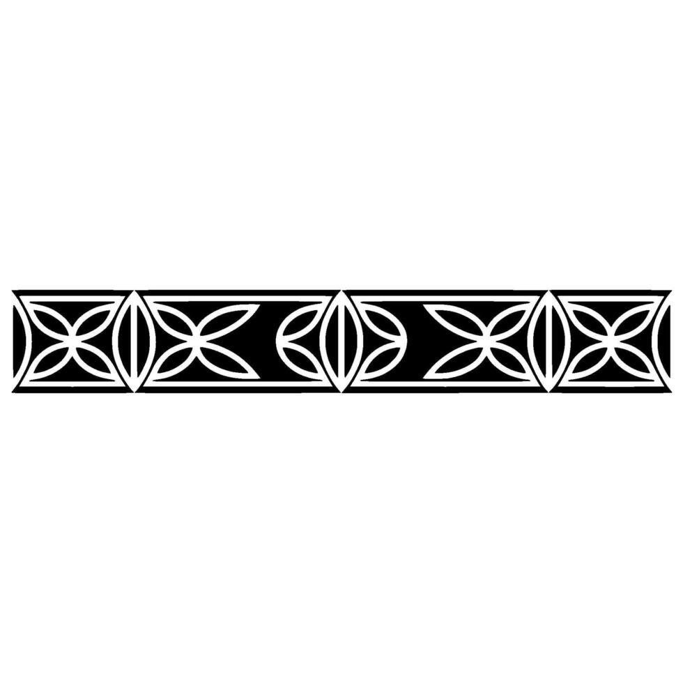 Geometric Black White Border, Minimalist, Floral Pattern vector