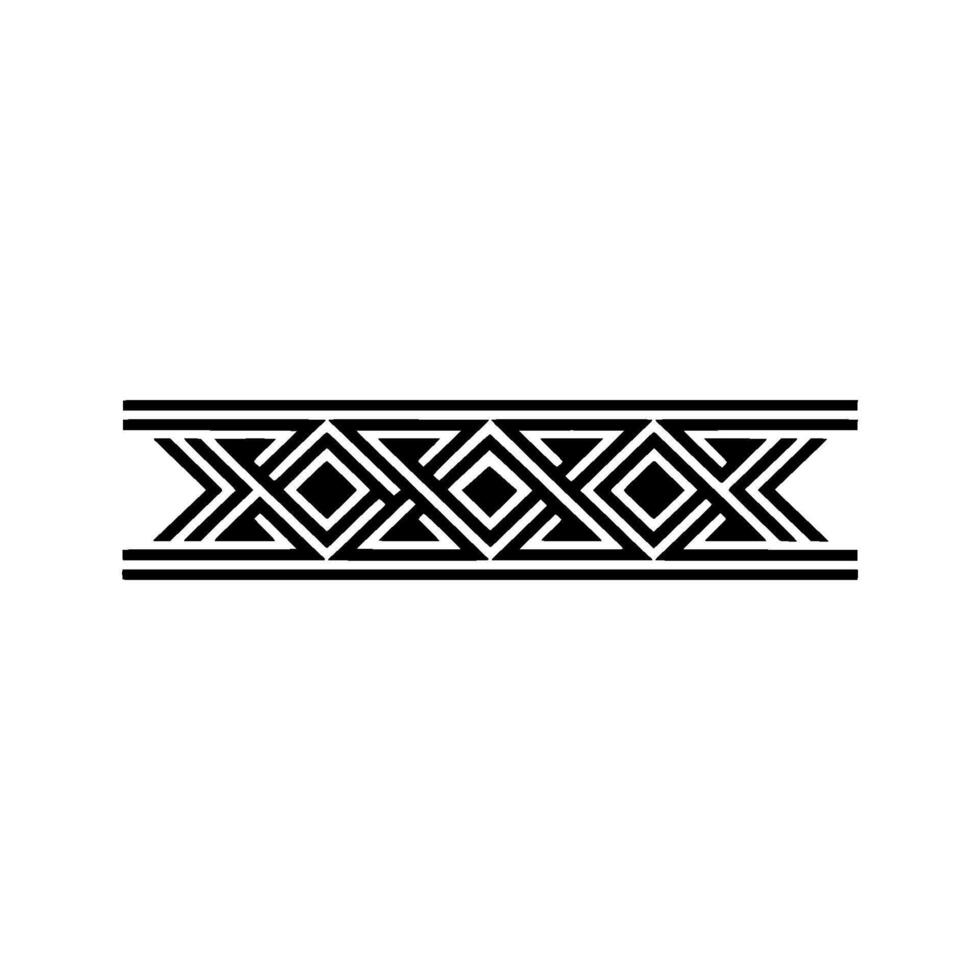 Geometric Border Black And White Ornament For Use vector