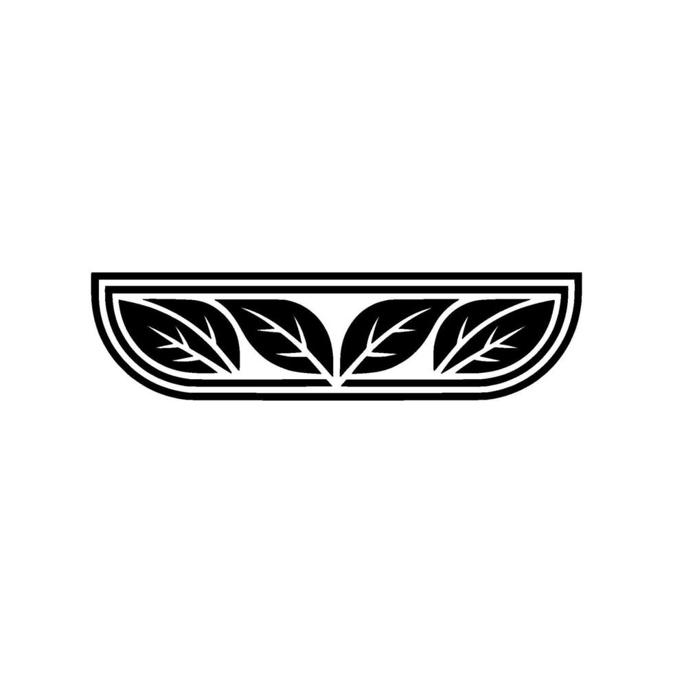 Minimalist Leaf Element Black And White Botanical vector
