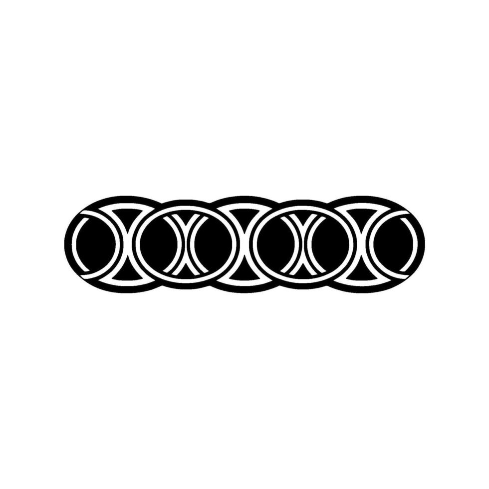 Black And White Geometric Abstract Chain On White Background vector