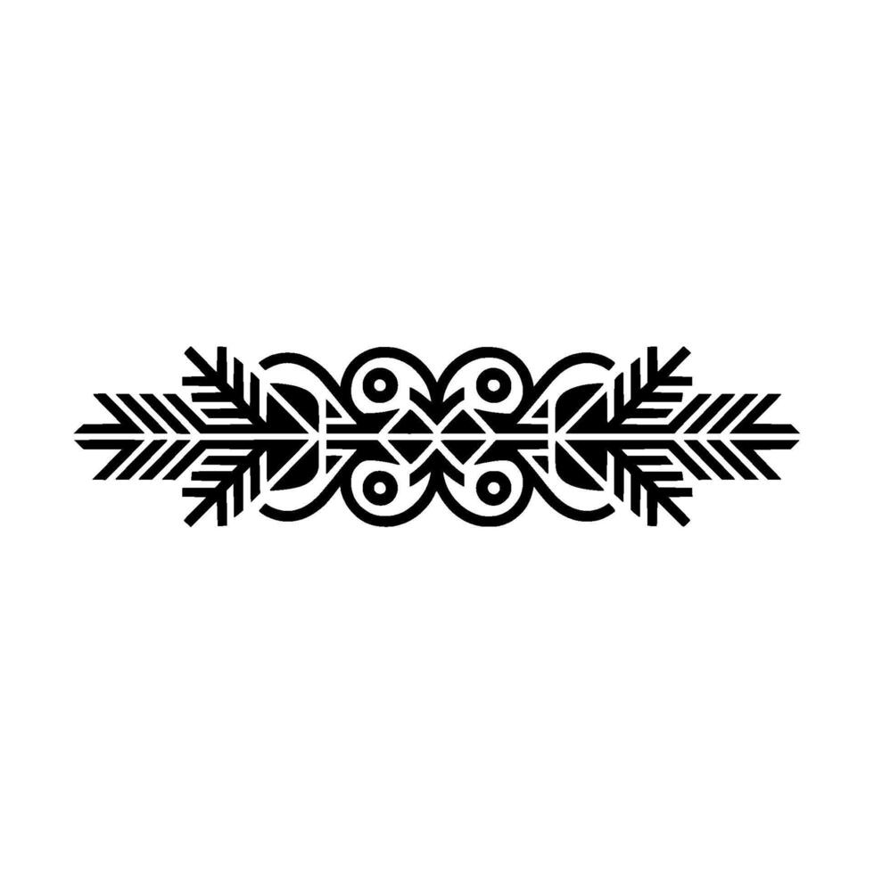 Minimalist Geometric Floral Divider, Black On White vector