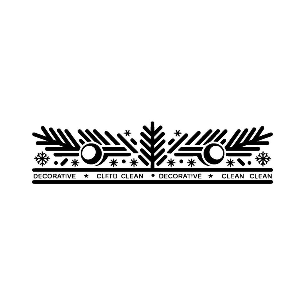 Minimalist Christmas Border, Geometric Spruce, Snowflake, Modern Festive Decor vector