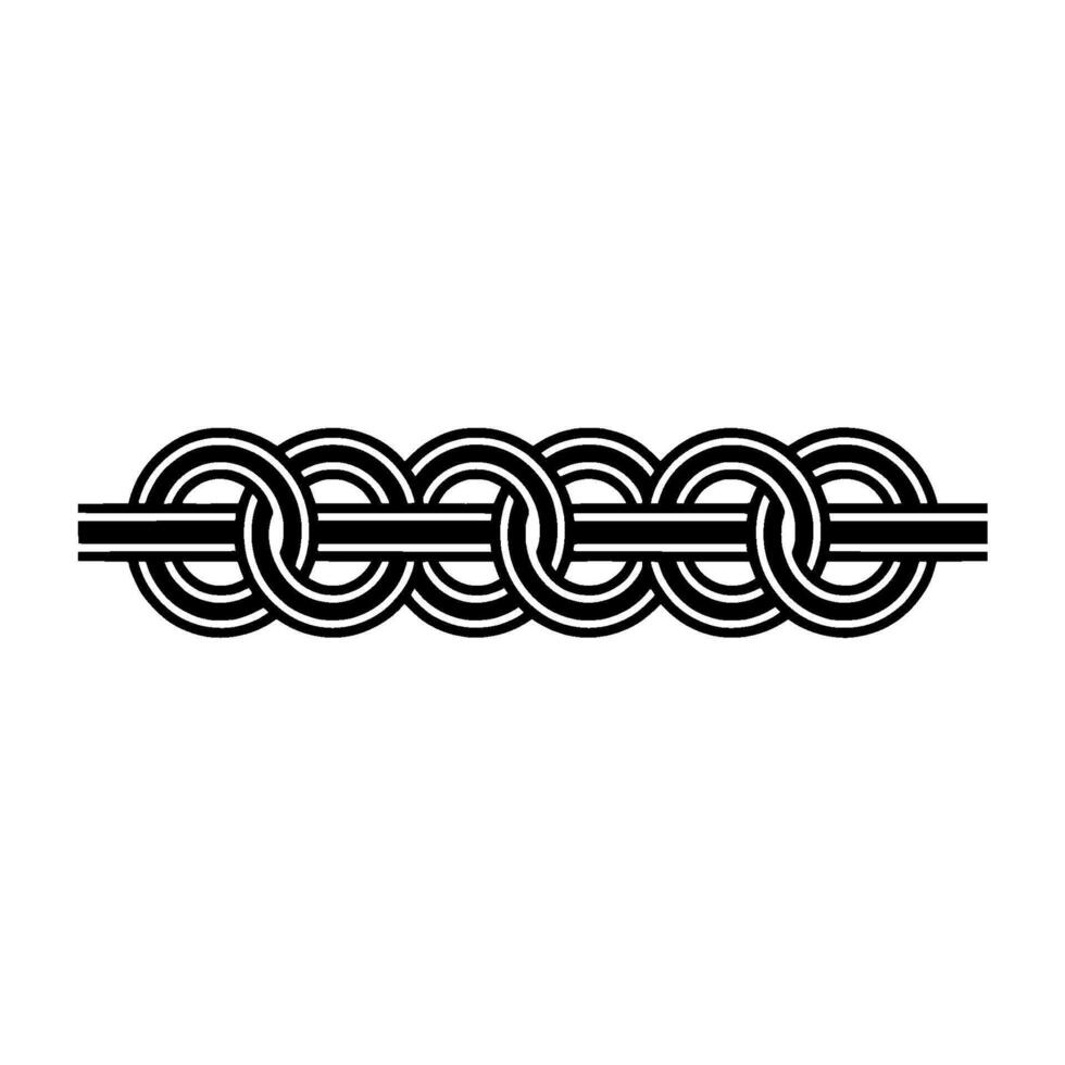 Black And White Interlocking Rings Pattern Minimalist vector