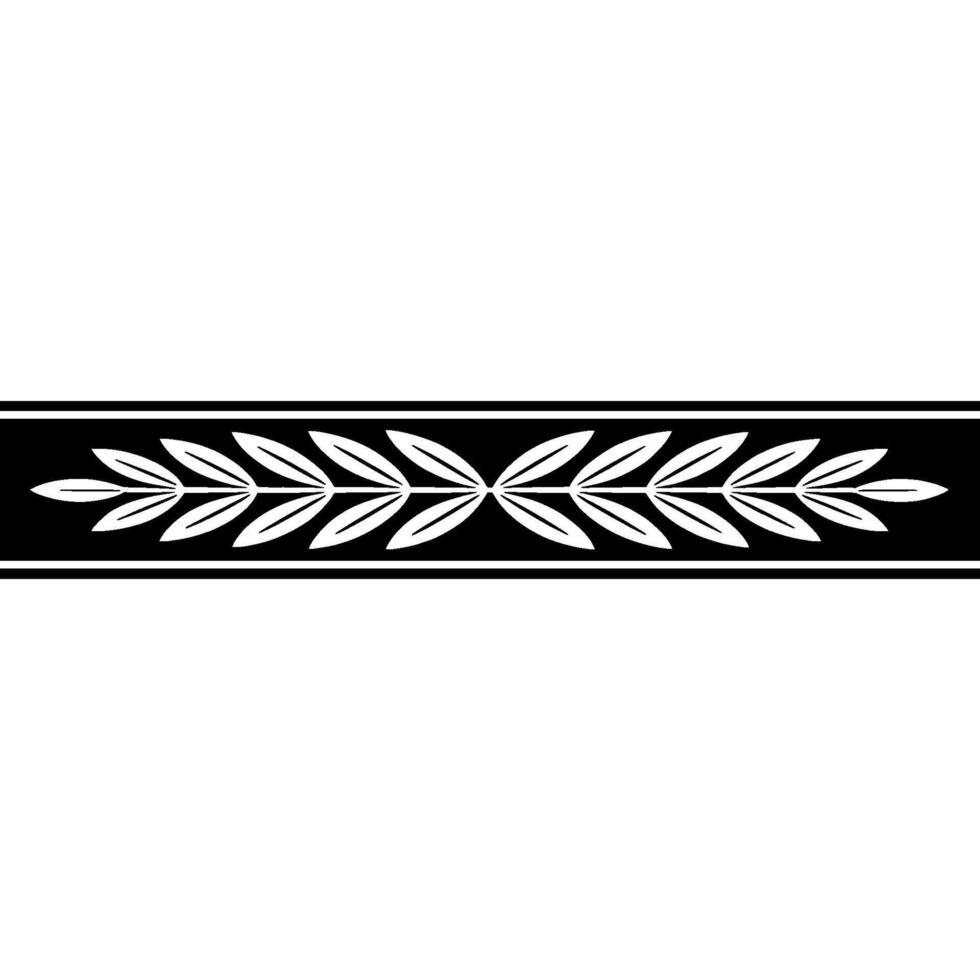 Elegant Laurel Wreath Border, Black And White vector